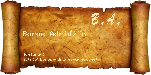 Boros Adrián névjegykártya