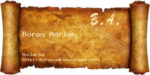 Boros Adrián névjegykártya